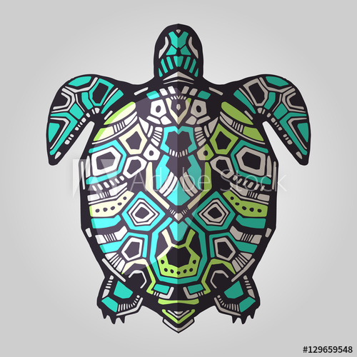 500x500 Zentangle Graphic Turtle Vector Illustration Good For Tattoo
