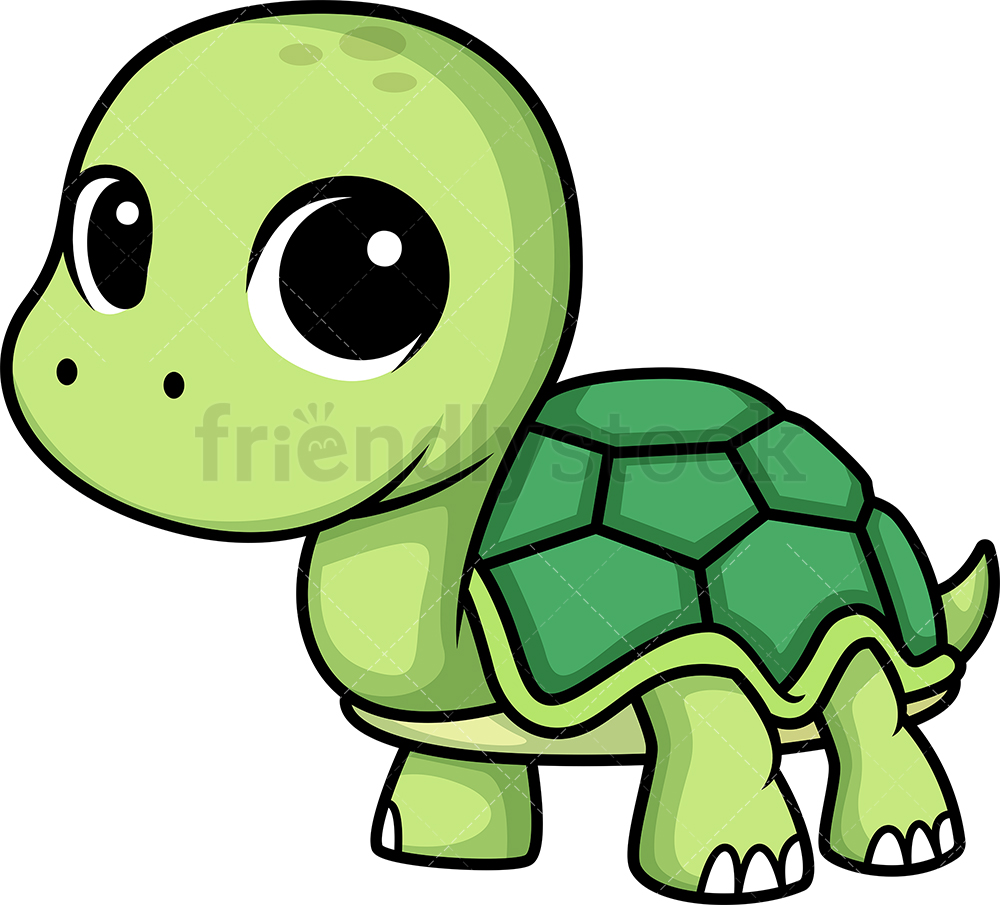 1000x905 Chibi Kawaii Turtle Clipart Cartoon Vector