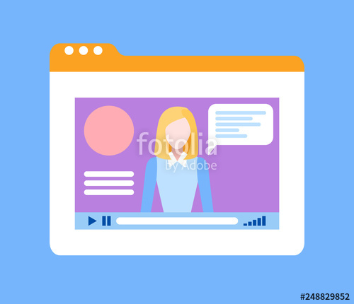 500x430 Online Course With Female Teacher Tutoring Isolated Icon Vector