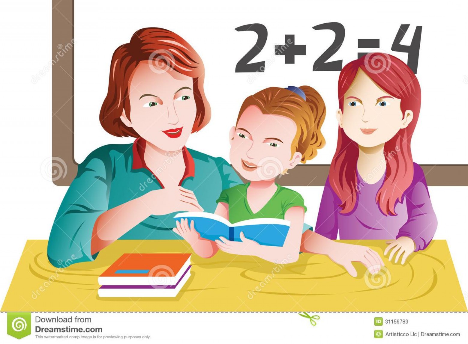1560x1148 Unique Teacher Student Classroom Vector Illustration Kids Studying