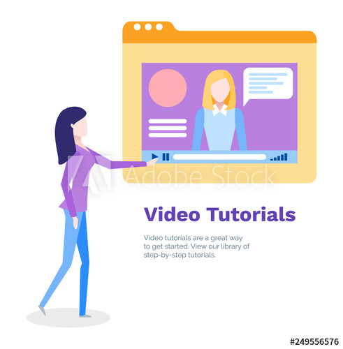 491x500 Video Tutorials For Student Studying Online Poster Vector Teacher