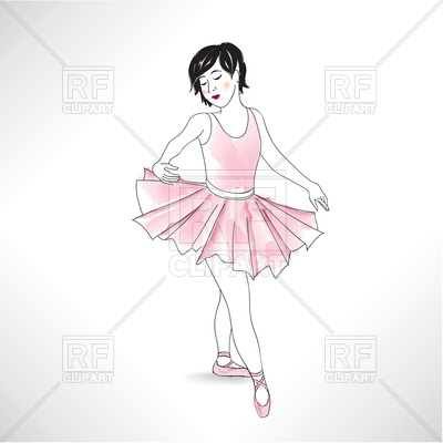 Girl Dancing In Ballet Shoes And Ballet Tutu Vector Image 400x400 Girl Dancing In Ballet Shoes And Ballet Tutu Vector Image