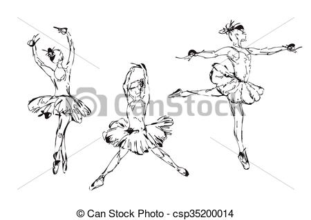 450x319 Hand Drawn Ballerina Dance In Tutu Hand Drawn Ballerina Vector