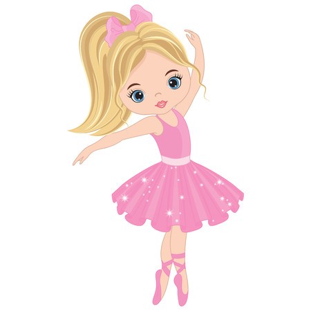 450x450 Vector Cute Little Ballerina Dancing Vector Ballerina Girl