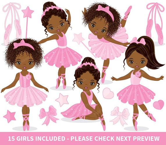 570x499 Ballerina Clipart Vector Ballerina Clipart African American Etsy