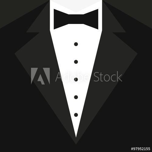 Black Tuxedo With A Butterfly And A White Shirt Vector 500x500 Black Tuxedo With A Butterfly And A White Shirt Vector
