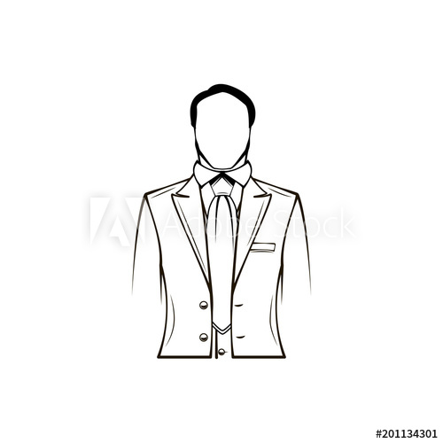500x500 Mans Silhouette Groom Gentleman Mens Jacket Wedding Suit