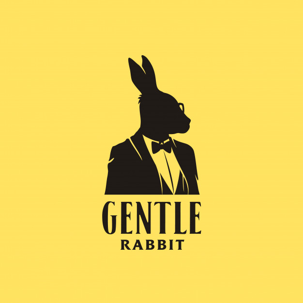 626x626 Rabbit Businessman Silhouette With Tuxedo Suit Vector Premium