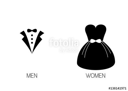 500x357 Toilet Signage For Men And Women With Tuxedo And Gown Silhouette