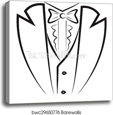 382x390 Tuxedo Icon Sketch Silhouette Canvas Print Barewalls Posters