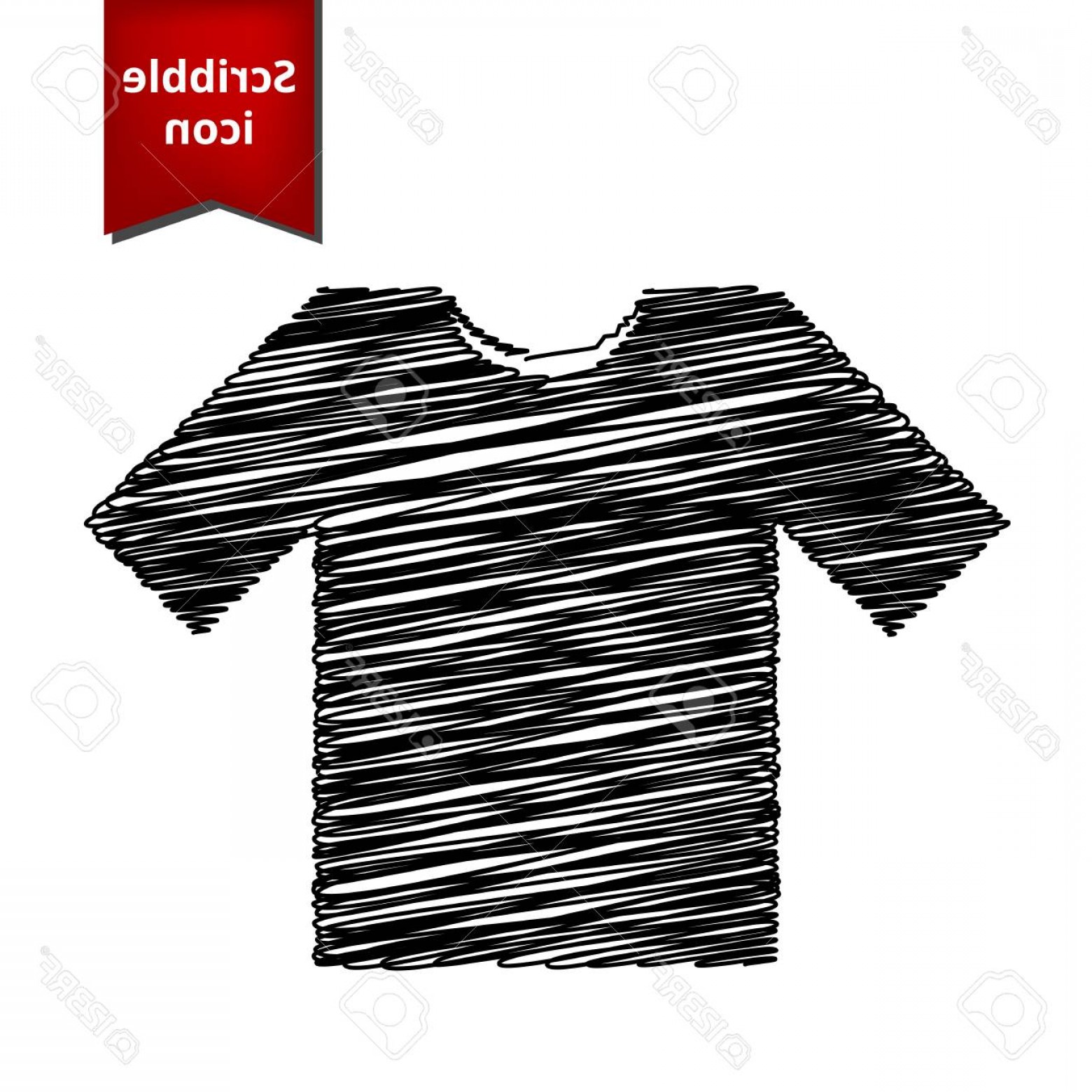1560x1560 Photostock Vector T Shirt Icon With Pen Effect Scribble Icon