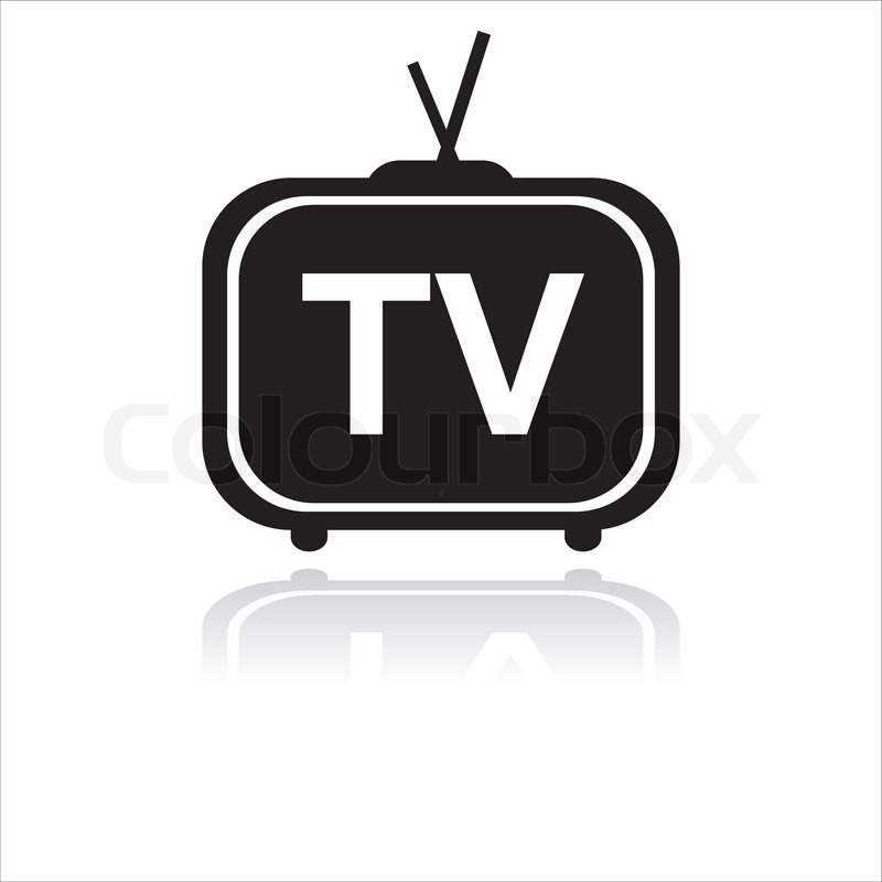 800x800 Black Television Icon Stock Vector Colourbox