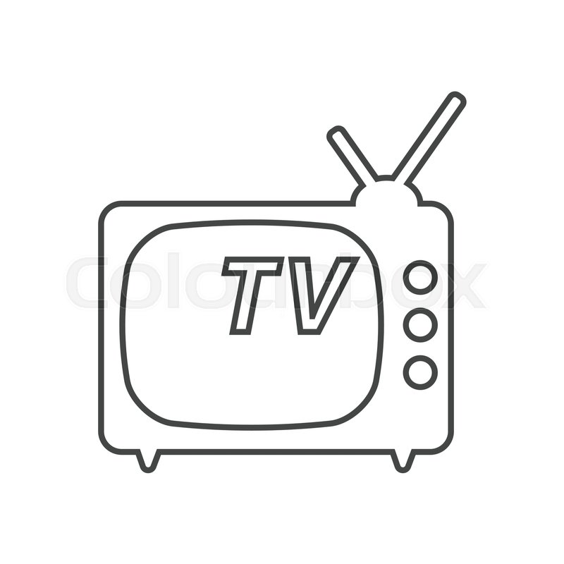 800x800 Tv Icon Vector Illustration In Line Stock Vector Colourbox
