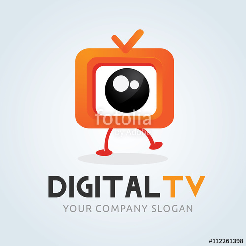 500x500 Digital Tv Logo Television Logo Channel Logo Cute Cartoon Logo