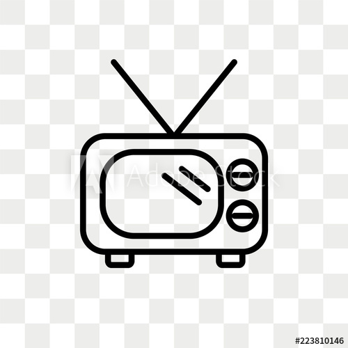500x500 Old Tv Vector Icon Isolated On Transparent Background, Old Tv Logo