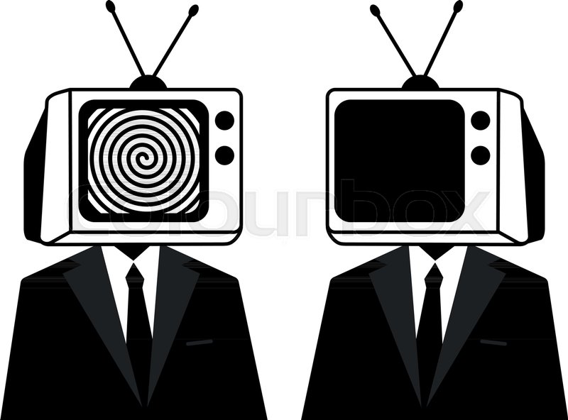 800x592 People Instead Of Head Tv, Silhouette Stock Vector Colourbox