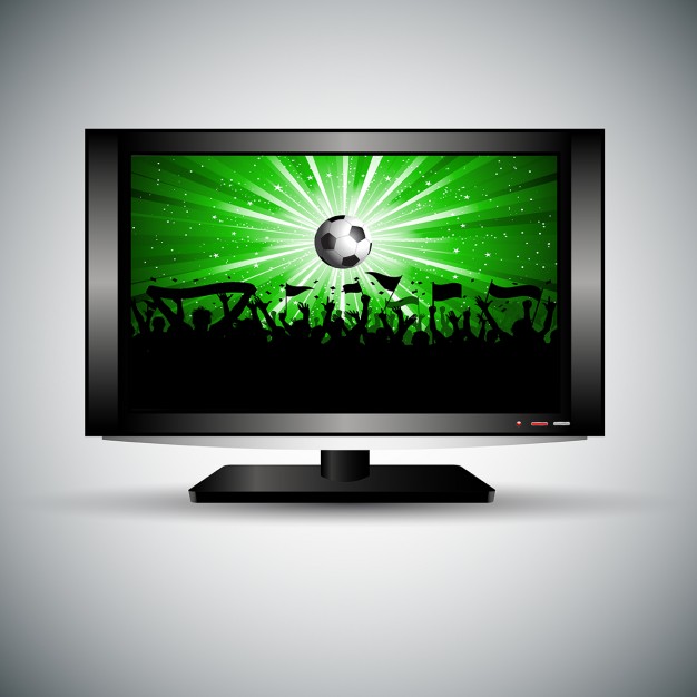 626x626 Silhouette Of A Football Crowd On An Lcd Television Vector Free