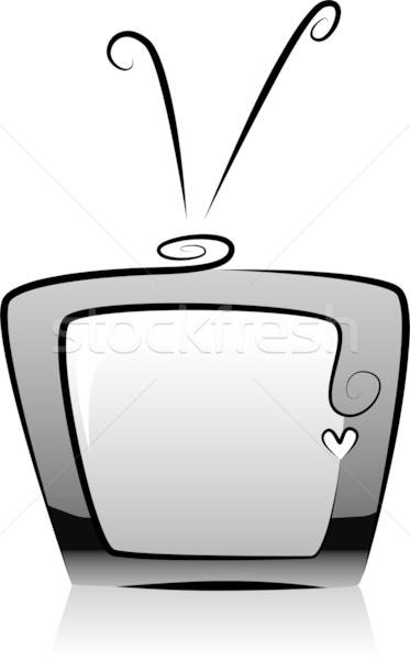 373x600 Tv Silhouette Vector Illustration Lenm