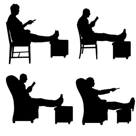 450x450 Vector Silhouette Of A People Who Is Watching Tv Royalty Free