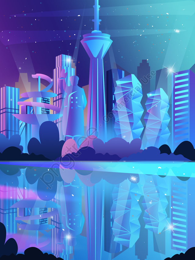 640x853 Chengdu Landmark City Silhouette Vector, Chengdu, Tianfu Square