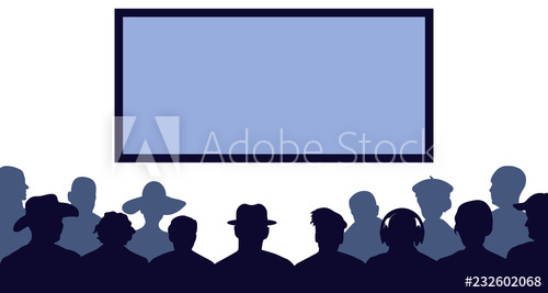 500x267 Group Of People, Watching Tv, Screen Crowd Of People