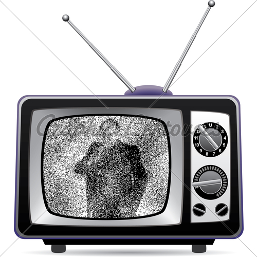 500x500 Retro Tv Set With Static On A Screen Gl Stock Images