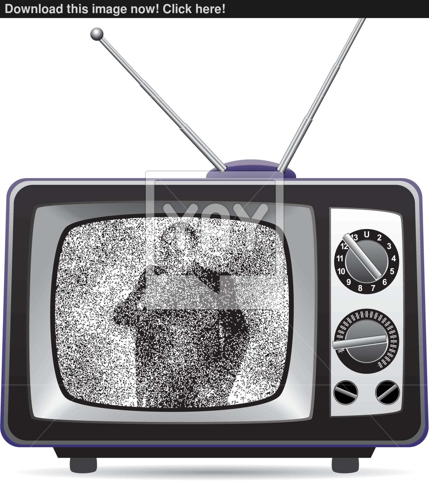 1430x1600 Retro Tv Set With Static On A Screen Vector