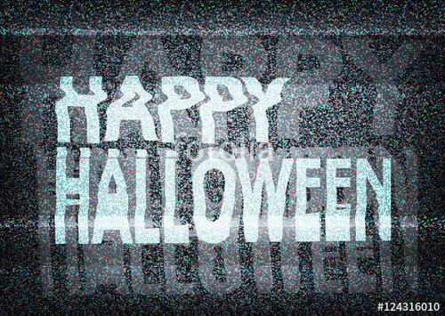 500x355 Happy Halloween Message On An Old Tv Screen With Static Noise