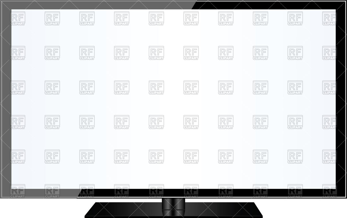 1200x757 Modern Flat Tv Screen Vector Image Of Objects