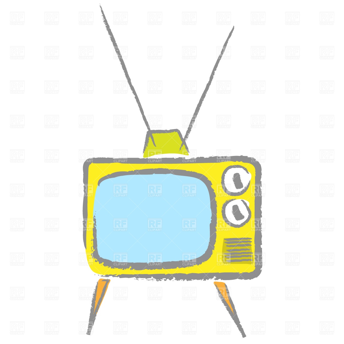1200x1200 Cartoon Retro Tv Set With Antenna Vector Image Of Objects Prague