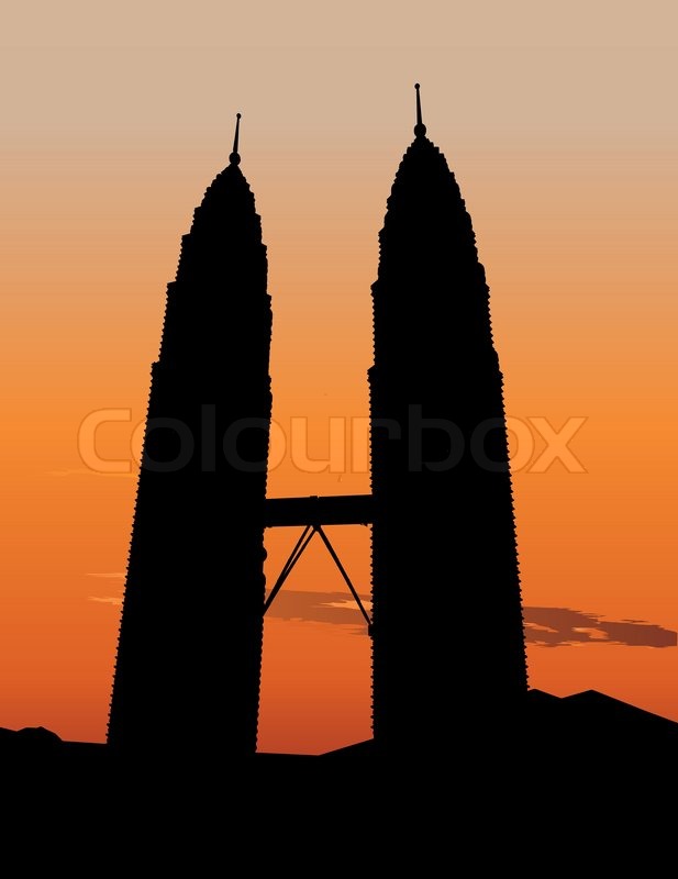 Petronas Twin Towers In Kuala Lumpur Stock Vector Colourbox 617x800 Petronas Twin Towers In Kuala Lumpur Stock Vector Colourbox
