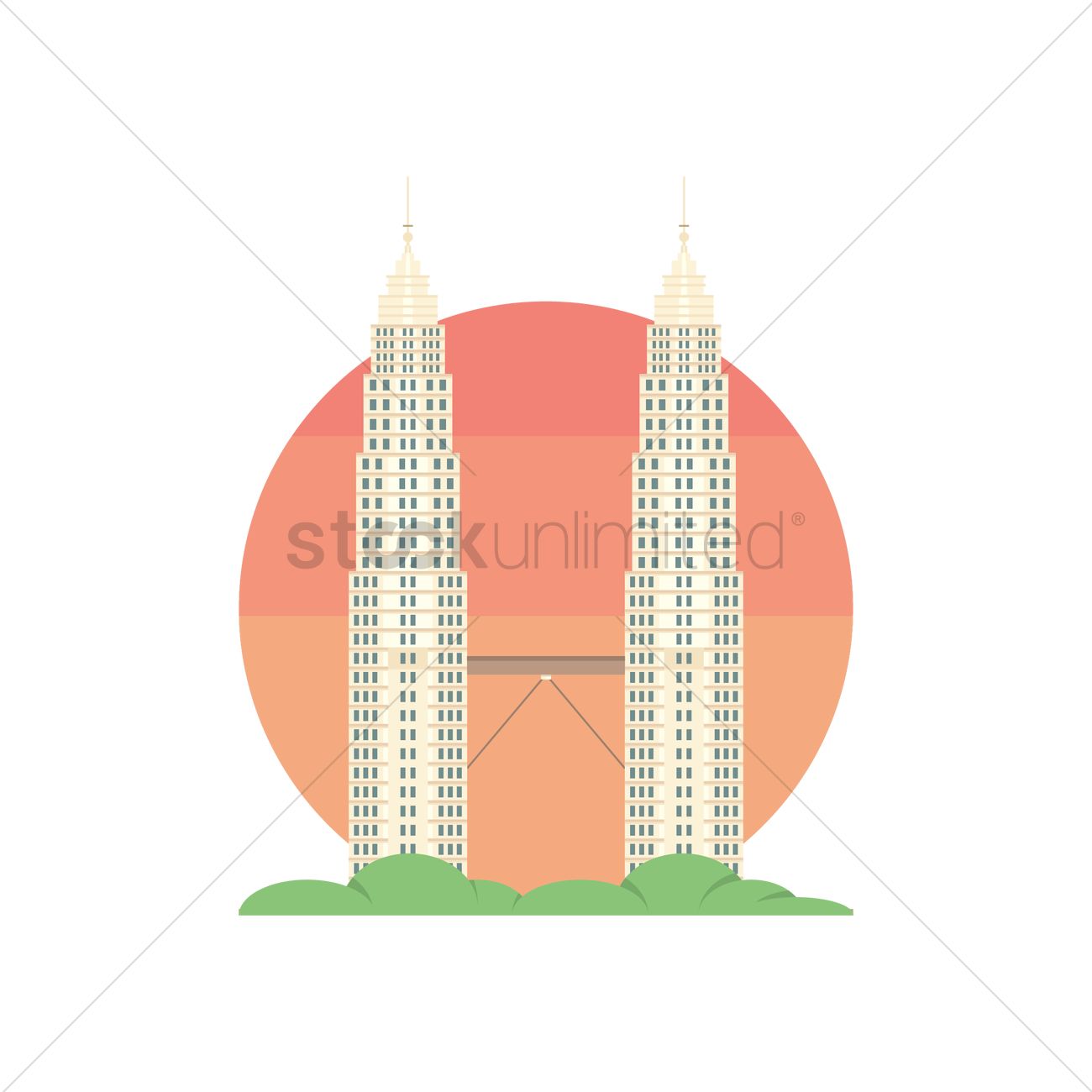 Petronas Twin Towers Vector Image 1300x1300 Petronas Twin Towers Vector Image