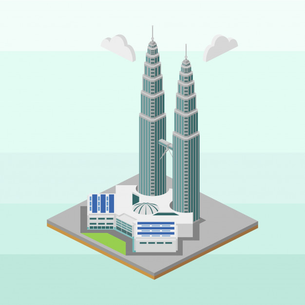 Twin Towers Of Malaysia In Isometric Vector Premium Download 626x626 Twin Towers Of Malaysia In Isometric Vector Premium Download