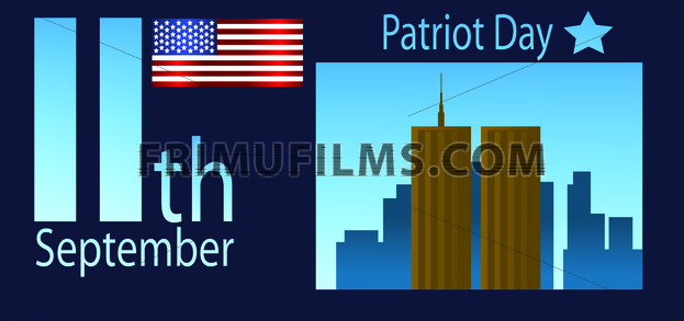 Vector Patriot Day, With Usa Flag And Twin Towers Over Blue 623x293 Vector Patriot Day, With Usa Flag And Twin Towers Over Blue