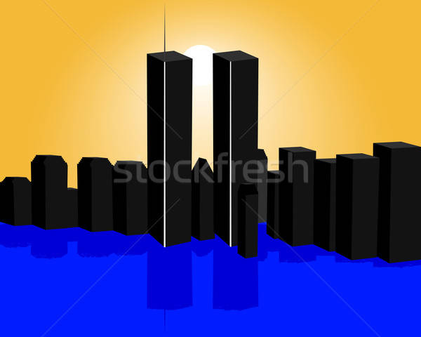 Twin Towers Vector Illustration Sergey Mayboroda 600x480 Twin Towers Vector Illustration Sergey Mayboroda