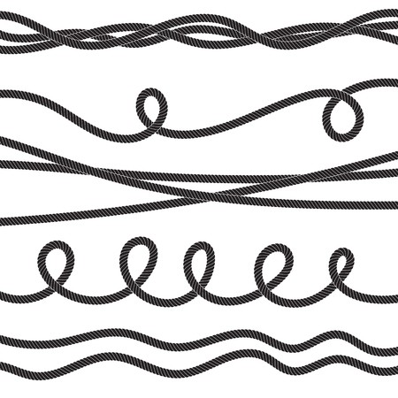 450x450 Set Of Twisted Vector Rope Icon Or Cordage With Loops Isolated