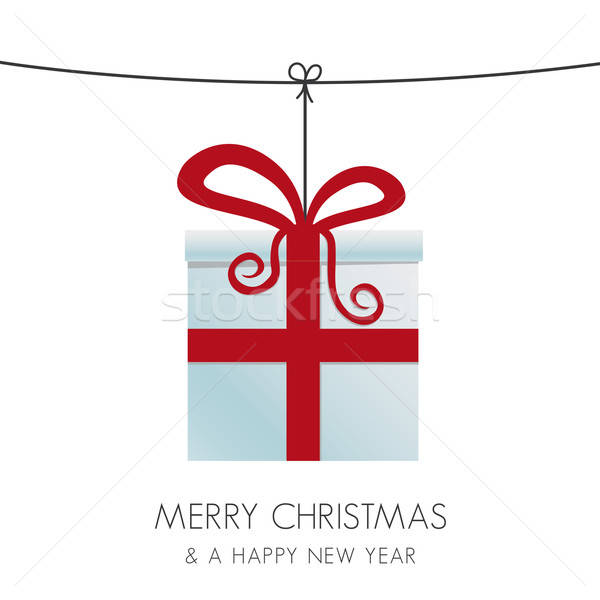 600x600 Christmas Gift Box Hanging On Twine Vector Illustration Darius L