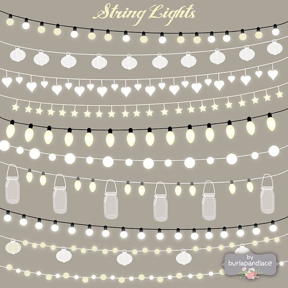 570x570 Vector String Lights Clipart, Wedding Invitation, Clipart Lights
