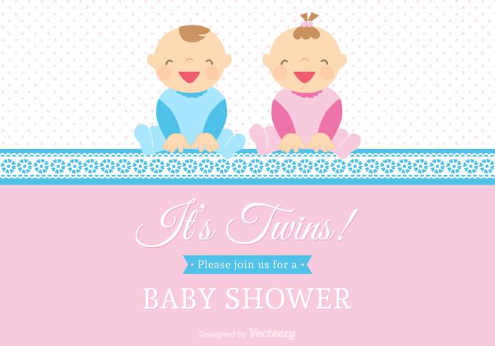 700x490 Vector Twin Babies Vector Card