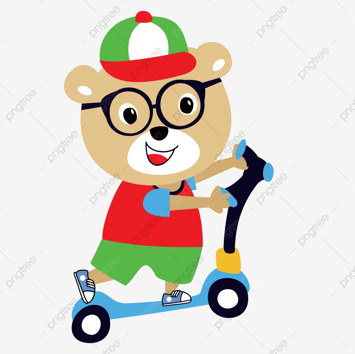 1200x1199 Twist Car Twisting Car Bear Bear Cartoon Bear, Wearing Glasses