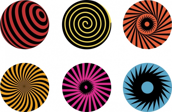600x390 Twist Circles Icons Collection Multicolored Delusion Design Free