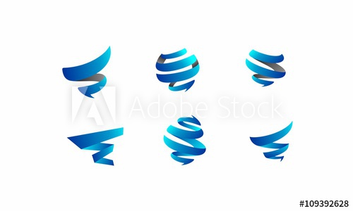 500x300 Set Of Vector Logo Tornado Twist