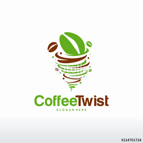 500x500 Coffee Bean Logo Designs Concept Vector, Coffee Twist Logo