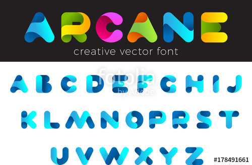 500x328 Design Vector Font Of Twisted Ribbon Title Header Lettering Logo