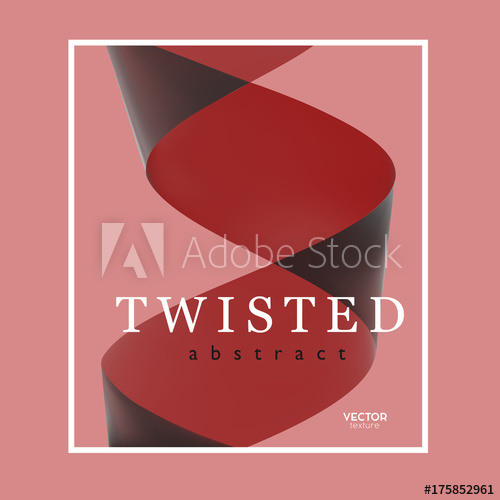 500x500 Red Background With Twisted Abstract Ribbon Trendy Minimal