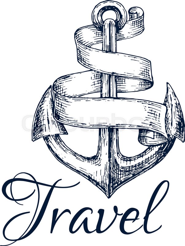 603x799 Travel Icon Anchor And Spiral Twisted Stock Vector Colourbox