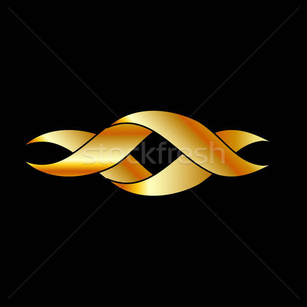 600x600 Twisted Ribbon Abstract Logo Or Design Element In Gold Vector