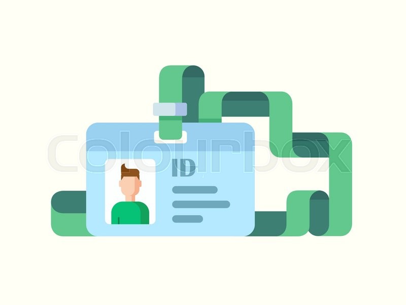800x600 Badge Id With Twisted Ribbon Falt Stock Vector Colourbox