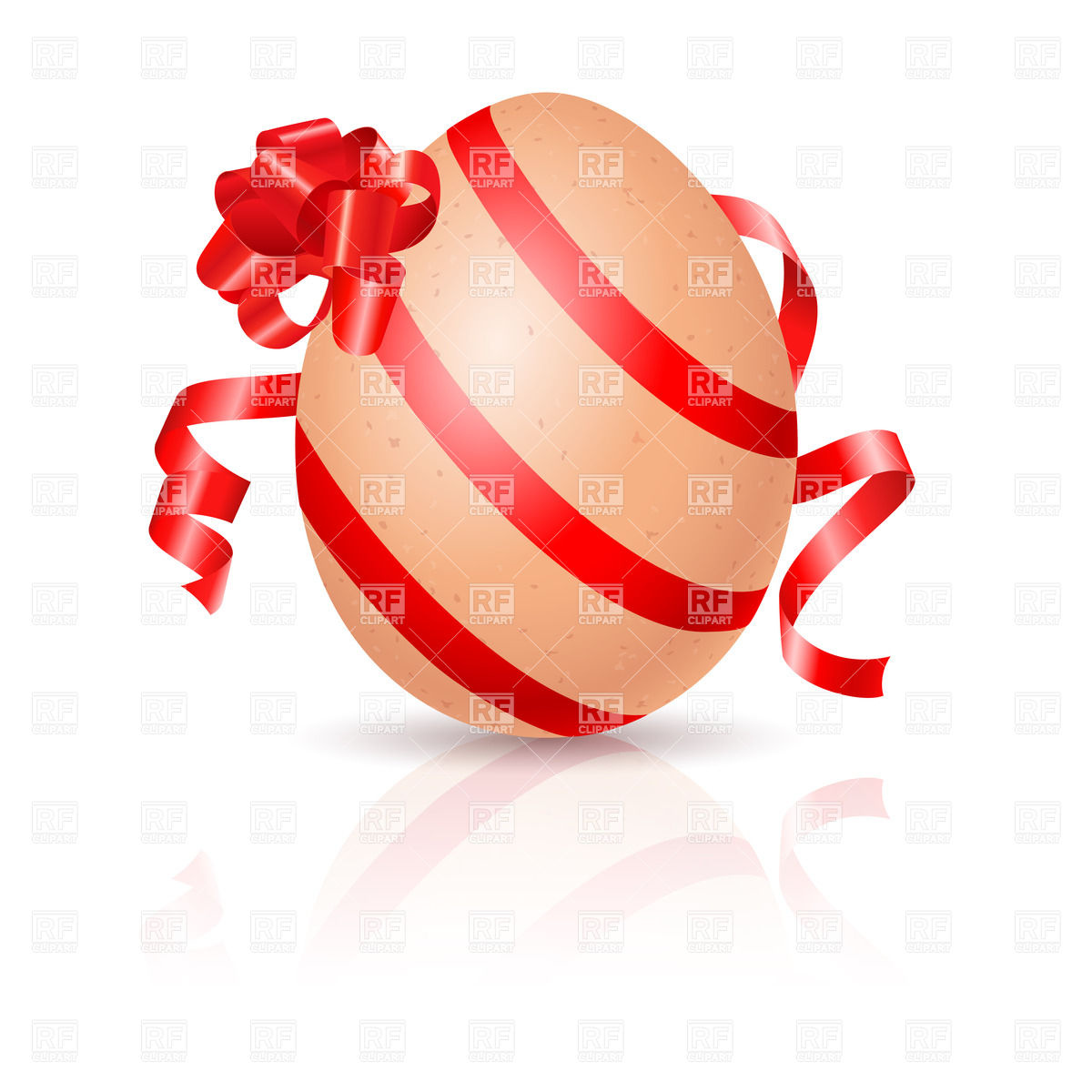 1200x1200 Brown Easter Egg Twisted With Red Ribbon Vector Image Of Food