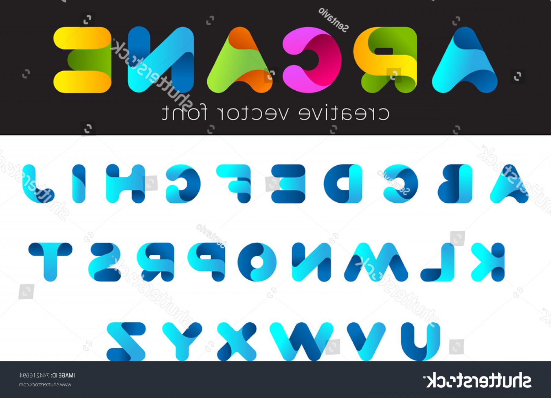 1800x1300 Creative Design Vector Font Twisted Ribbon Soidergi